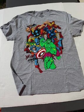 Marvel Cartoon Large gray T-shirt. NEW